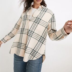 Madewell Oversized Ex-Boyfriend Swing Shirt in Windowpane